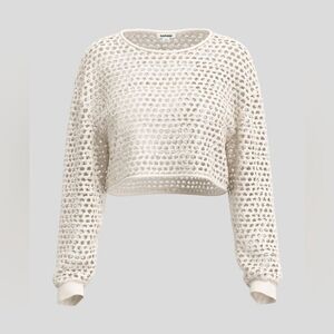 Garage Cream Knit Open-Weave Top
